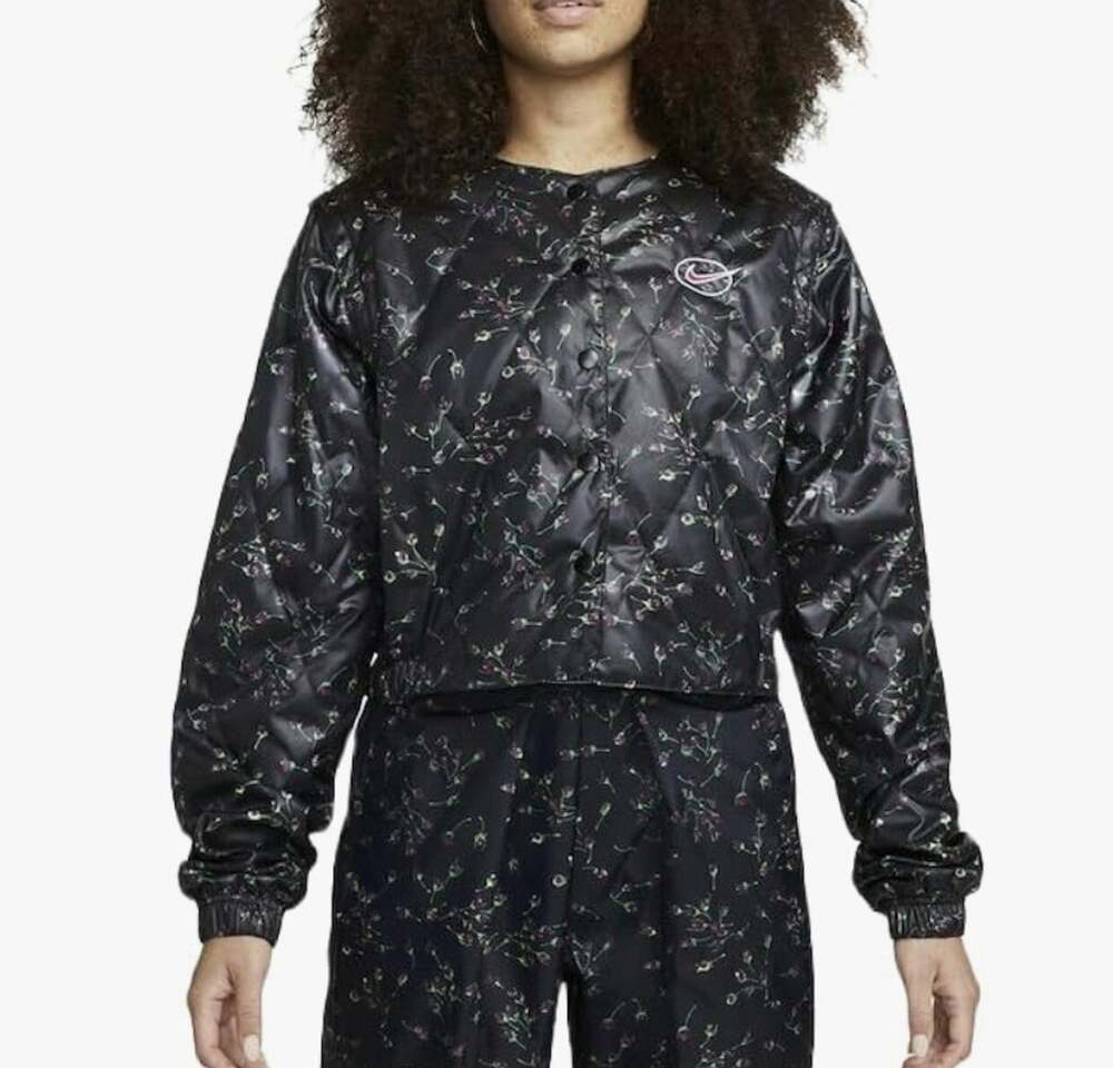Size L- Nike Women's Sportswear Icon Clash Quilted Jacket, Black NEW NWT